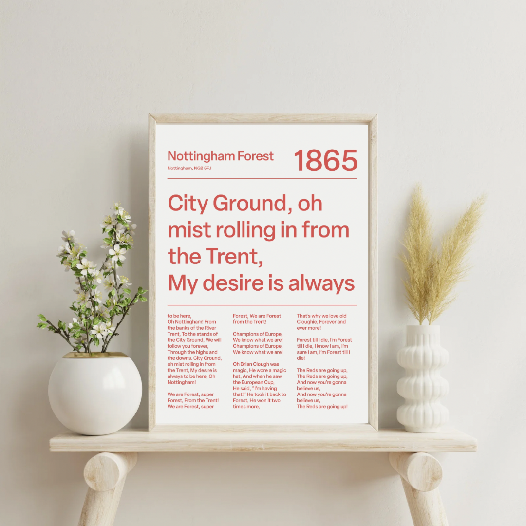 "Mull of Kintyre" Nottingham Forest F.C. Art Print (White)