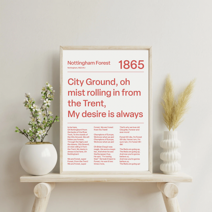 "Mull of Kintyre" Nottingham Forest F.C. Art Print (White)