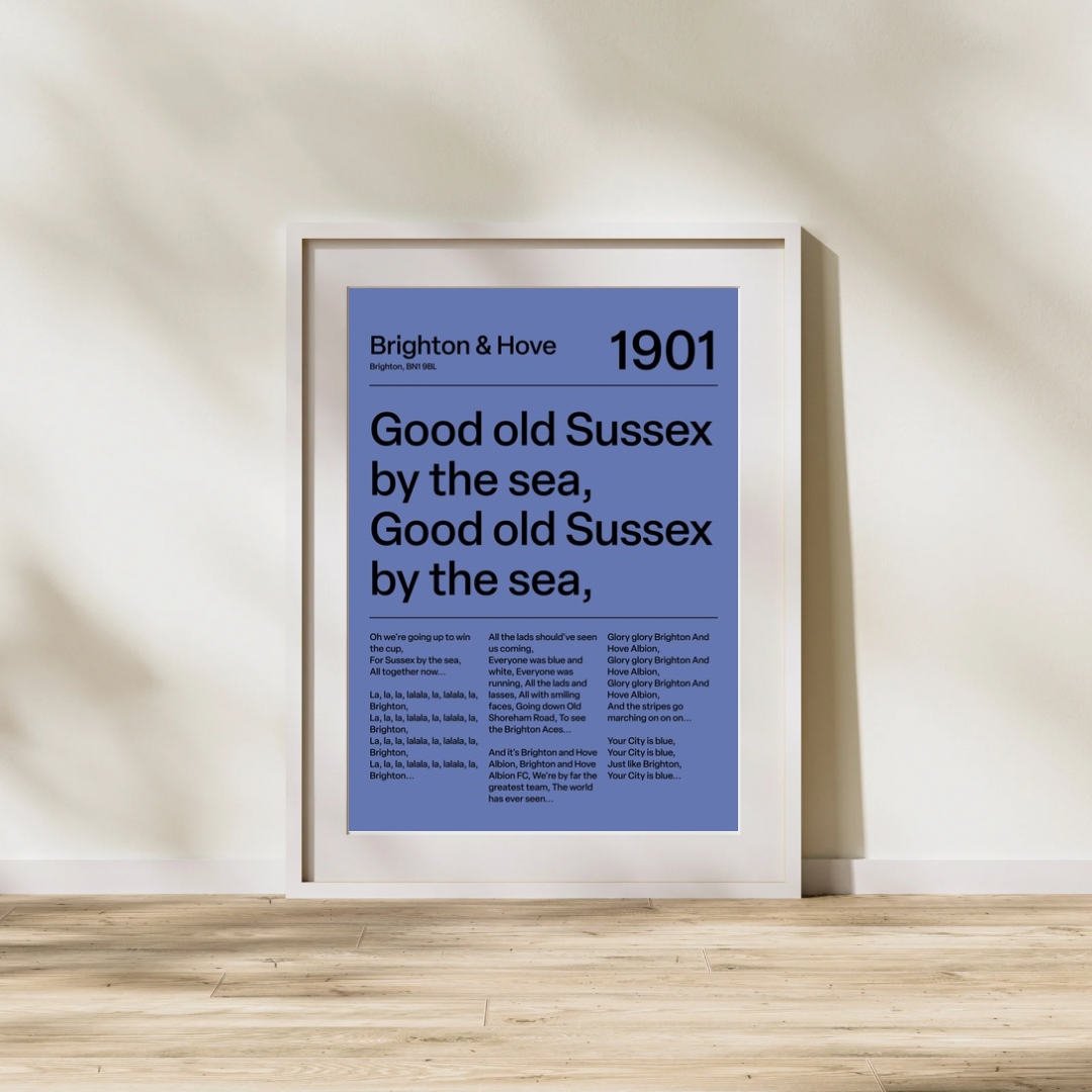 "Sussex by the Sea" Brighton & Hove Albion Art Print (Blue)