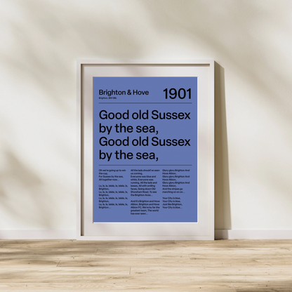 "Sussex by the Sea" Brighton & Hove Albion Art Print (Blue)