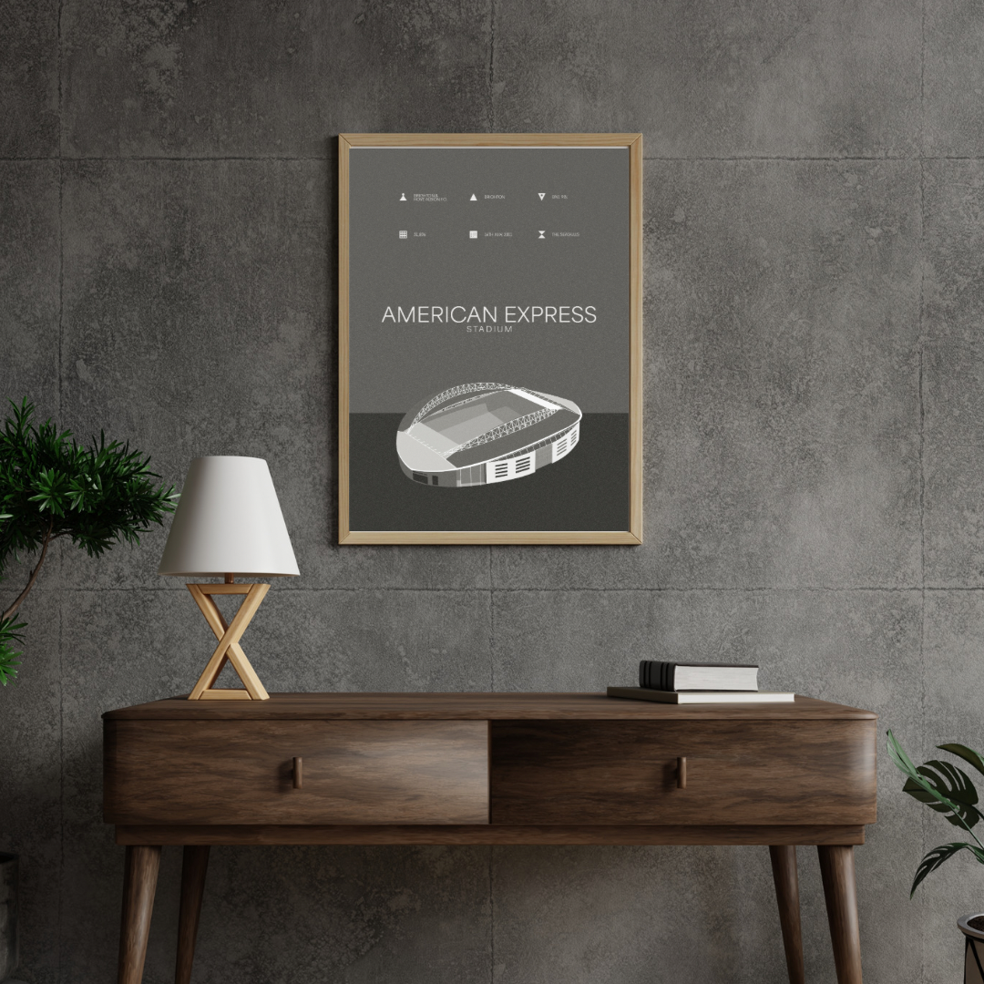 American Express Stadium - Brighton FC Black & White Art Print