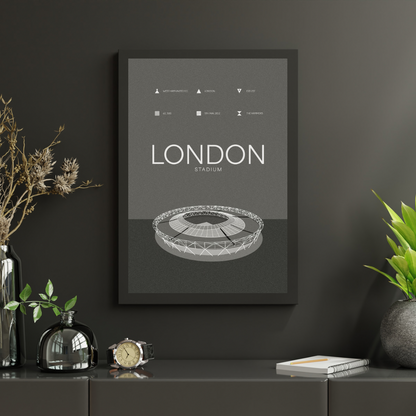 London Stadium - West Ham FC Black & White Art Print