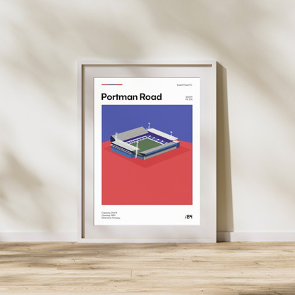Portman Road Stadium - Ipswich Town FC Minimalistic Art Print