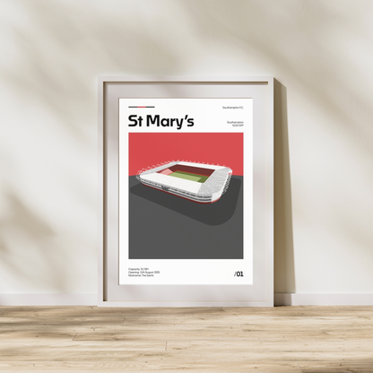 St Mary´s Stadium - Southampton FC Minimalistic Art Print