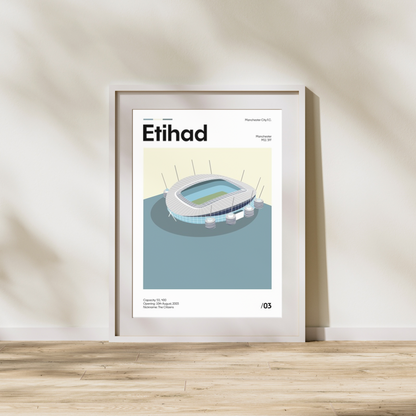 Etihad Stadium - Manchester City FC Minimalistic Art Print