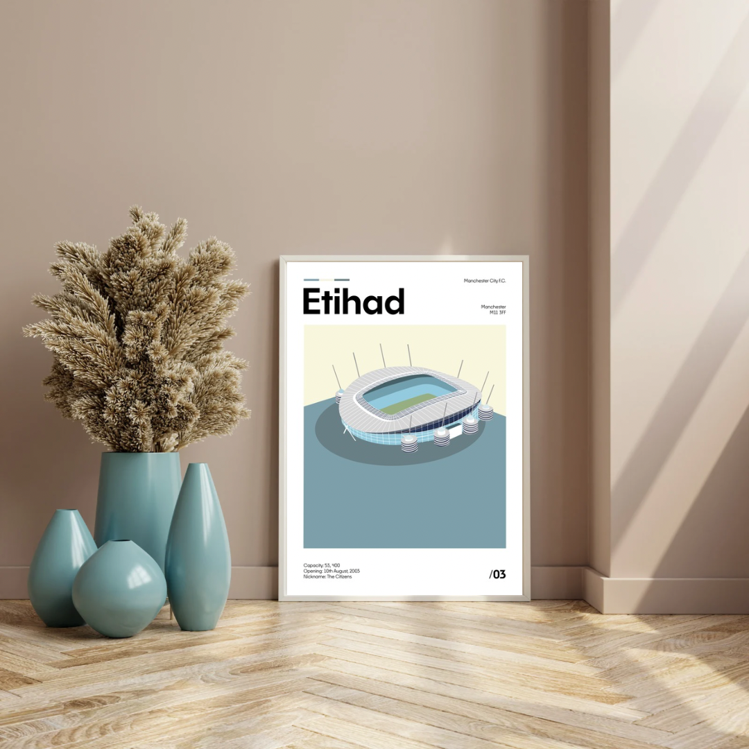 Etihad Stadium - Manchester City FC Minimalistic Art Print