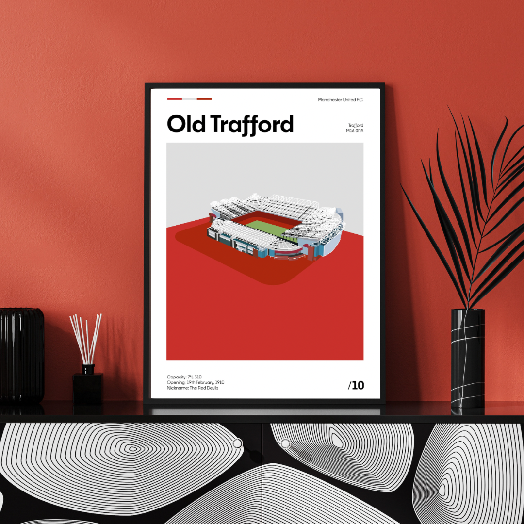 Old Trafford Stadium - Manchester United FC Minimalistic Art Print